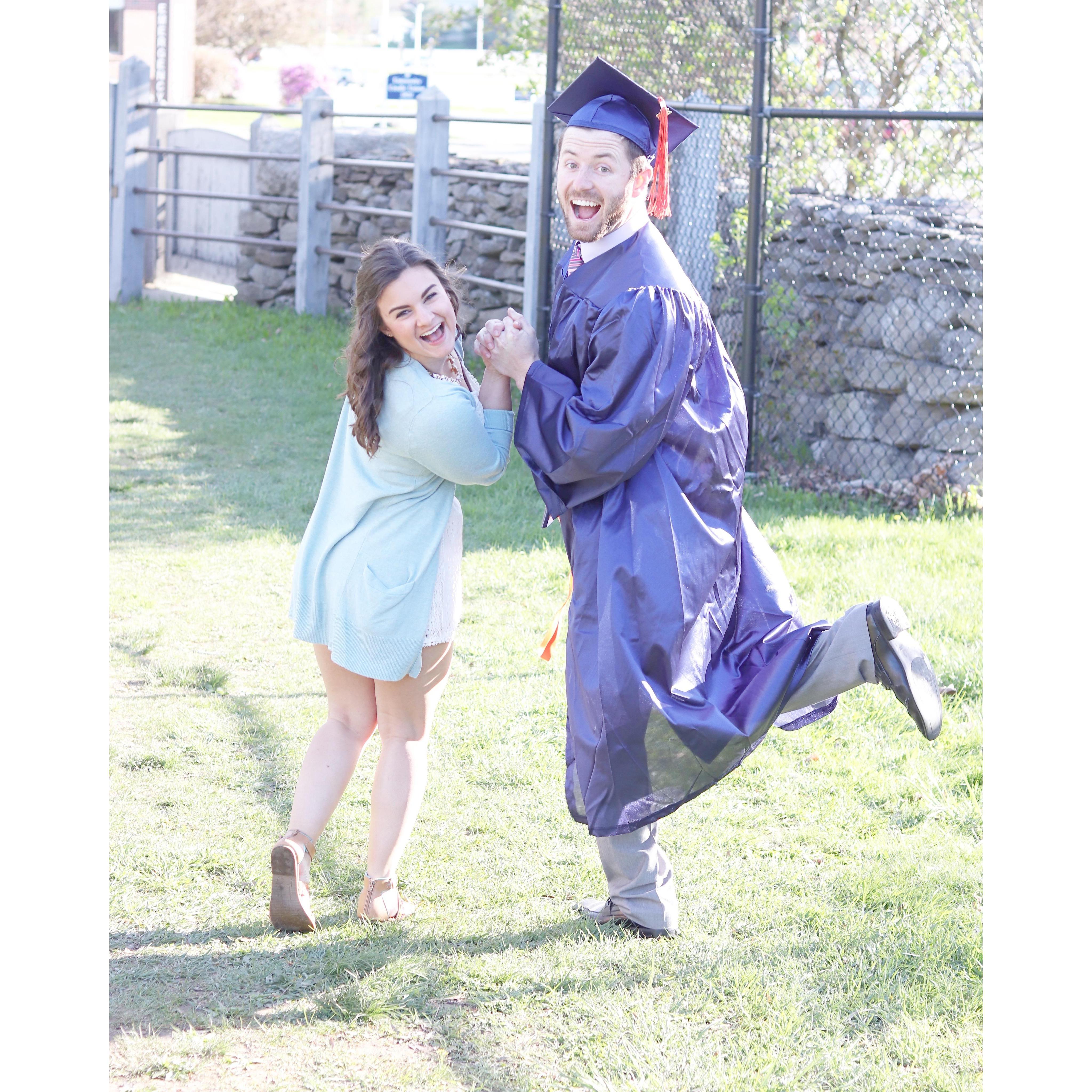 Cam graduated from the University of Maine with a degree in Mechanical Engineering (7.5 years later....good thing he is stubborn!)