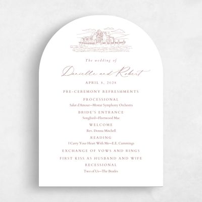 Brown Arch Wedding Program - Malcesine