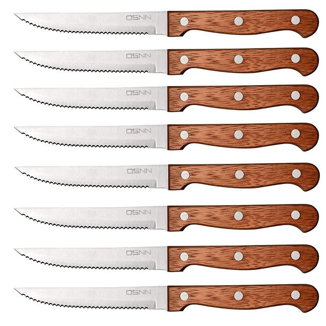 Steak Knives Set of 8 Utility Knives Steak Knife Cutlery Utensil Serrated Edge Steel