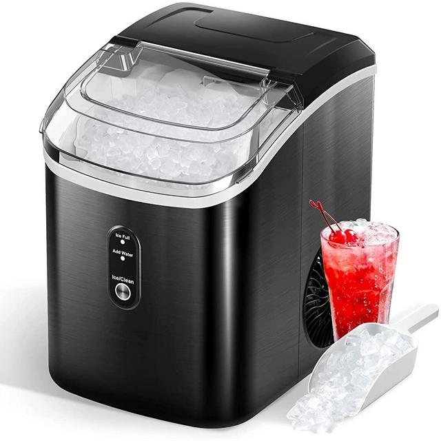 FREE VILLAGE Nugget Ice Maker Countertop, Pebble Ice Maker Machine with Soft Chewy Pellet Ice, 10,000pcs/33Lbs/Day, Self-Cleaning, Quiet & Easy to Use, Portable Ice Machine for Home Kitchen Bar Party