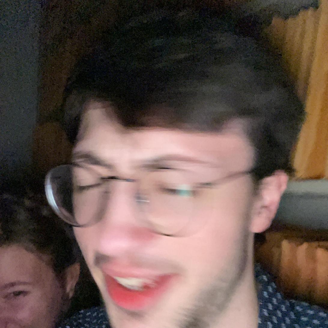 we were playing sardines with the other music majors… Samuel didn’t realize that the camera was on selfie mode… or that the flash was on…