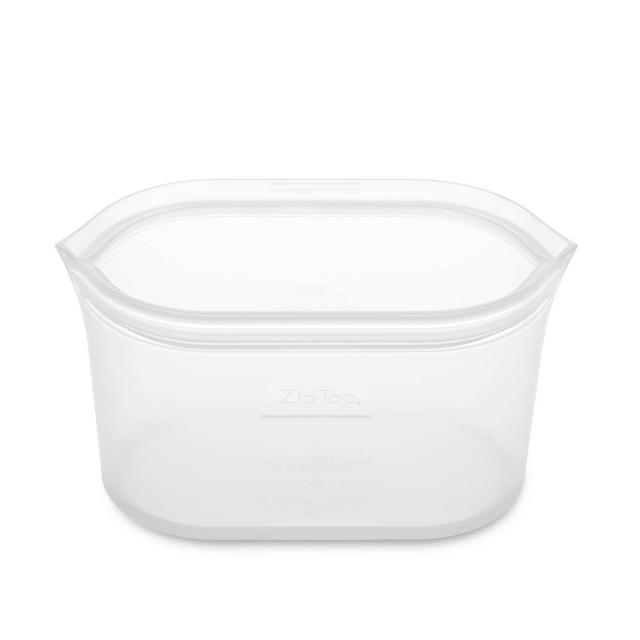 Zip Top Reusable 100% Platinum Silicone Container - Large Dish - Clear
