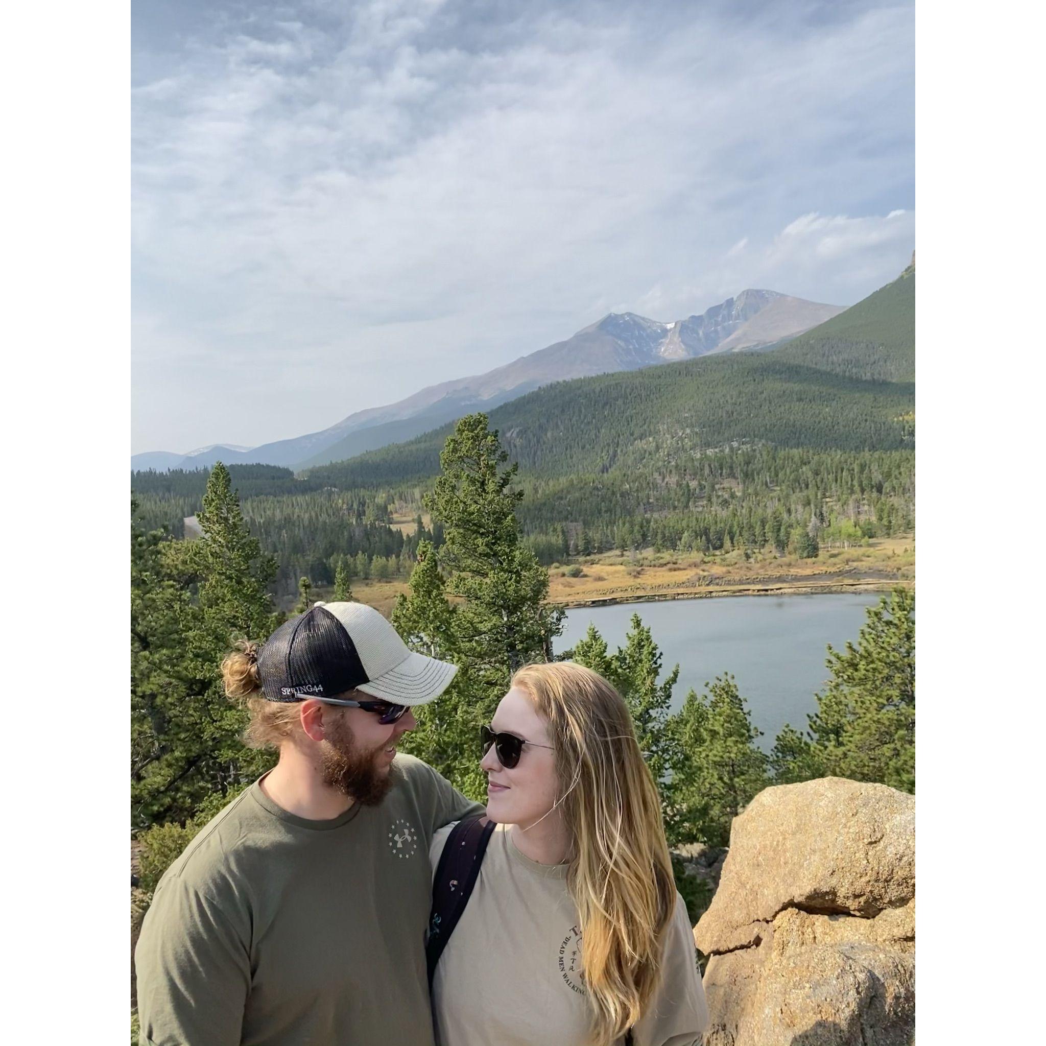 On a beautiful hike with Caitlin and Jeff in Estes.