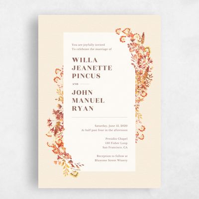 Cream, Beige Wedding Invitation - Gramercy Corner