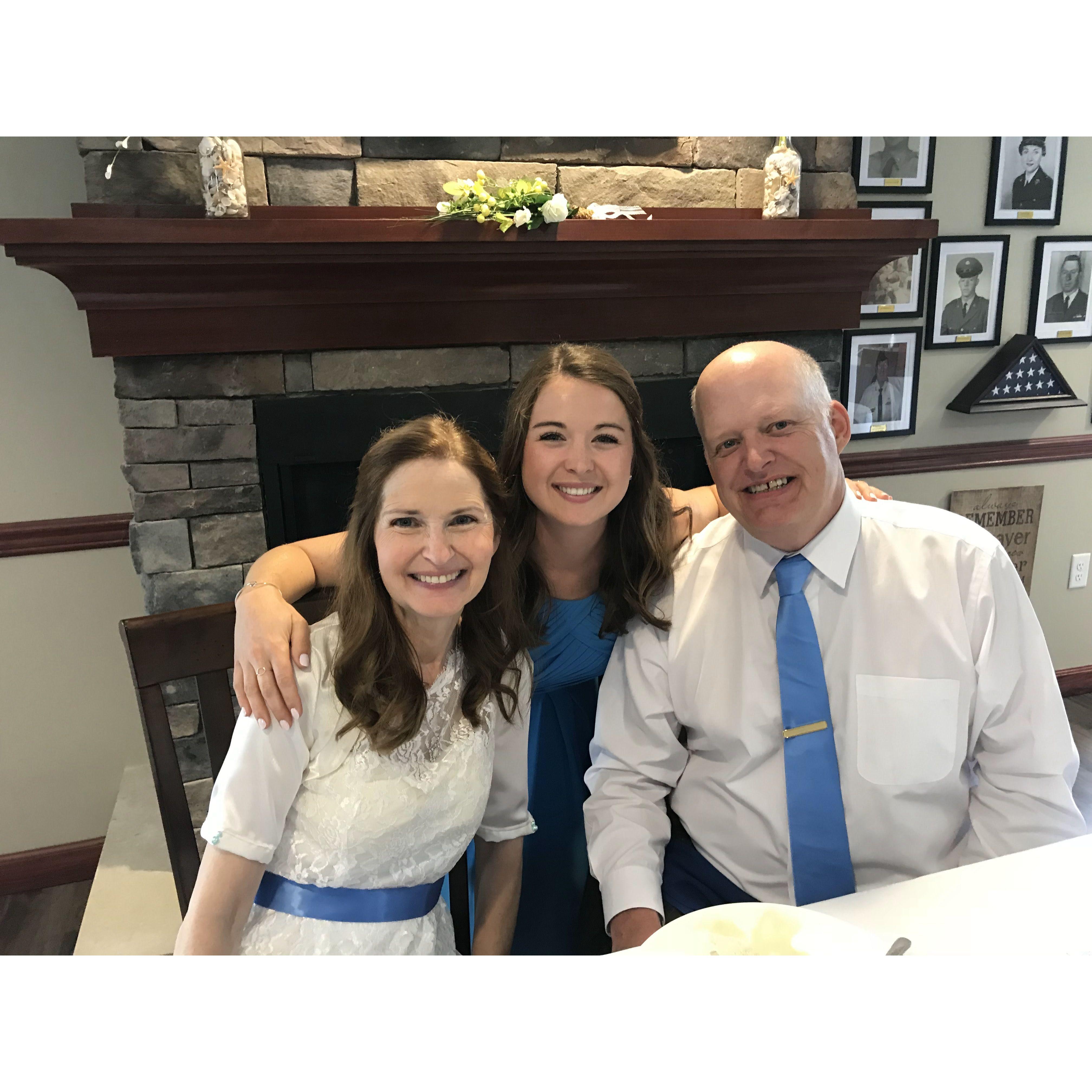 Kristina with mom Betty and step-Dad Fred during their wedding!