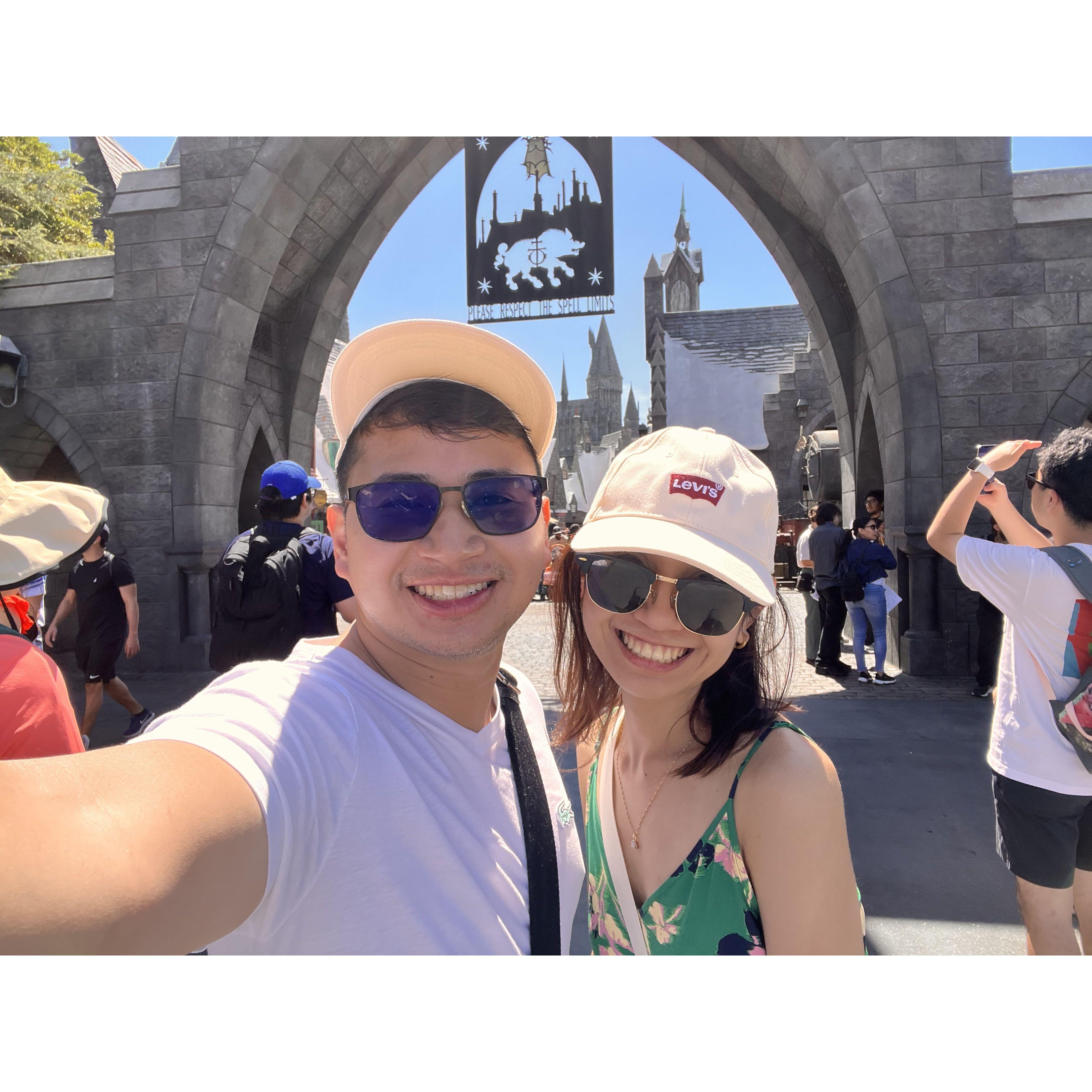 This was taken at Universal in CA. The day after we attended Taylor Swift's concert. Just a couple on vacation.