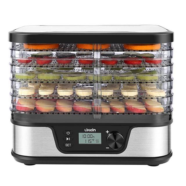 Likein Food Dehydrator Machine, 5-Tray Dryer with Digital Timer, Temperature Control and LED Screen, Dehydrators for Jerky, Fruit, Vegetable, Dog Treats, Herbs and Snacks, BPA Free