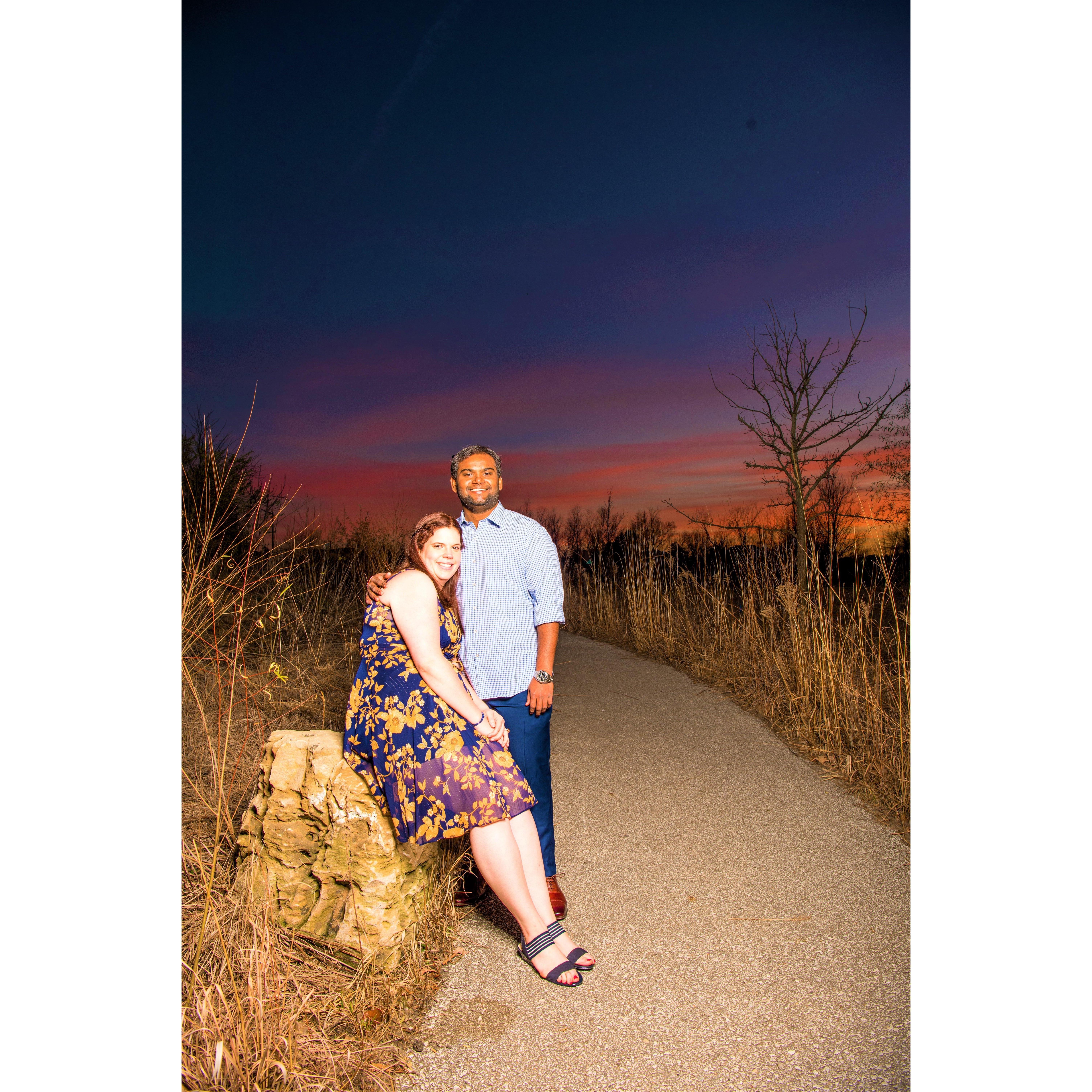 Engagement Photos at PrairieFire KC. Photos by Vijay Ainapurapu.