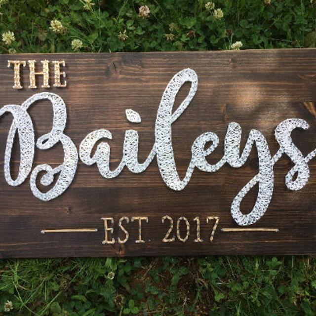 Wooden String Art Sign Name