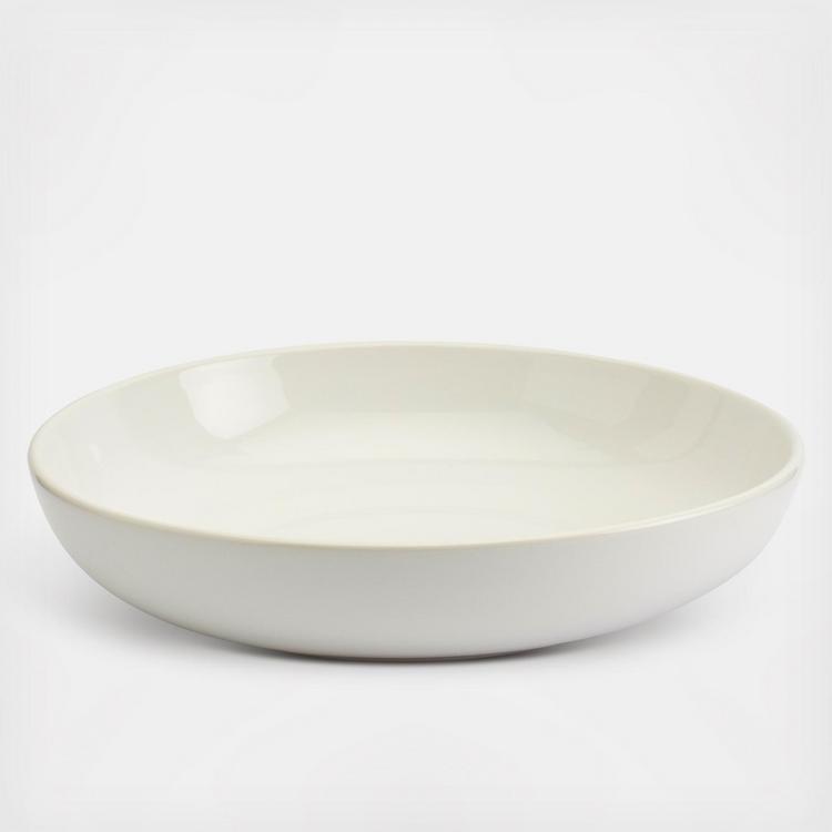 Denmark Tools for Cooks Blanc de Blanc Collection 5 Piece White Ceramic  Shallow Bowl Set Entertaining - 14, 12.5, 11, 9.5, and 8