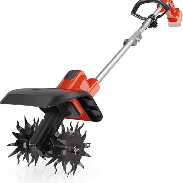 Cordless Tiller Cultivator for Milwaukee 18V Battery(Tool Only),Brushless Motor,Electric Garden Tiller w/360 RPM, 9In Tilling Width and 6.6In Depth Garden Rototiller for Lawn/Soil Cultivation