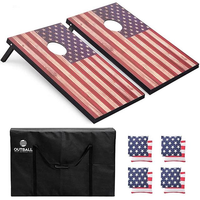 Outball Cornhole Set Corn Holes Outdoor Game Cornhole Boards Regulation Size Bean Bag Toss Game Outdoor for Adults Family Lawn Beach Outside Activities,Include Carrying Bag,3x2Feet