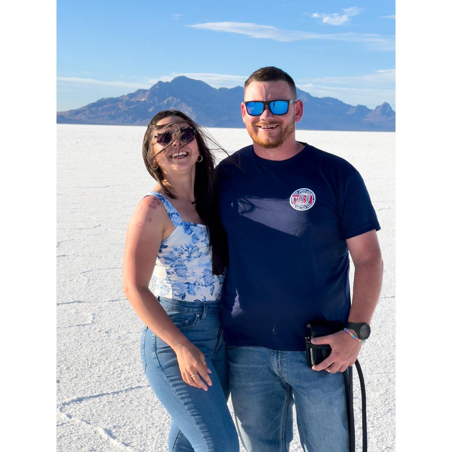 Us exploring the Salt Flats in Utah!