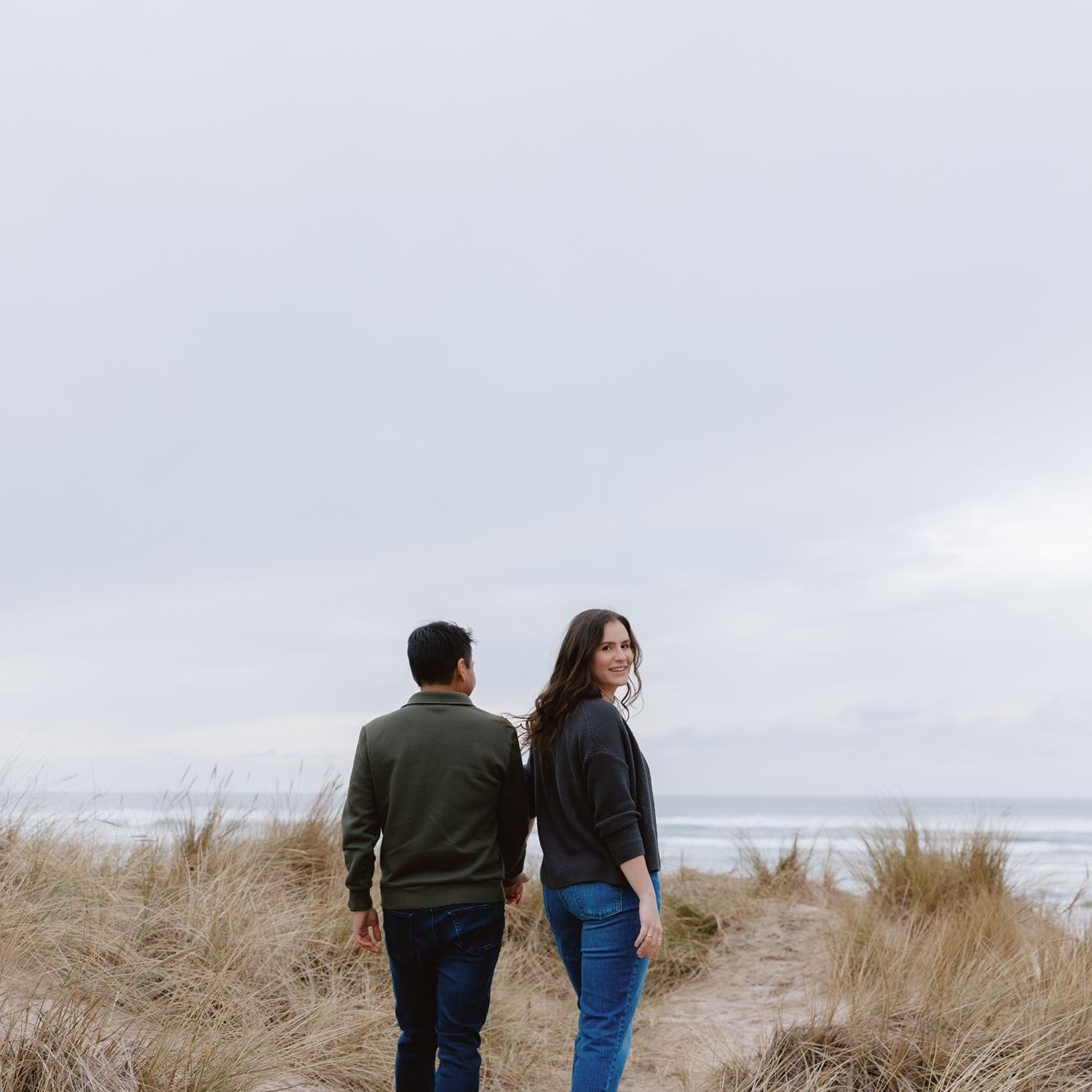 They took engagement photos on Valentine's day at the Oregon Coast. We love spending time at the beach!