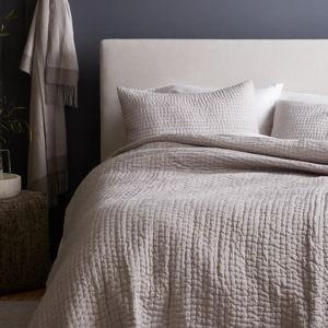 Quince-King Silk Pick Stitch Quilt in Haze Grey