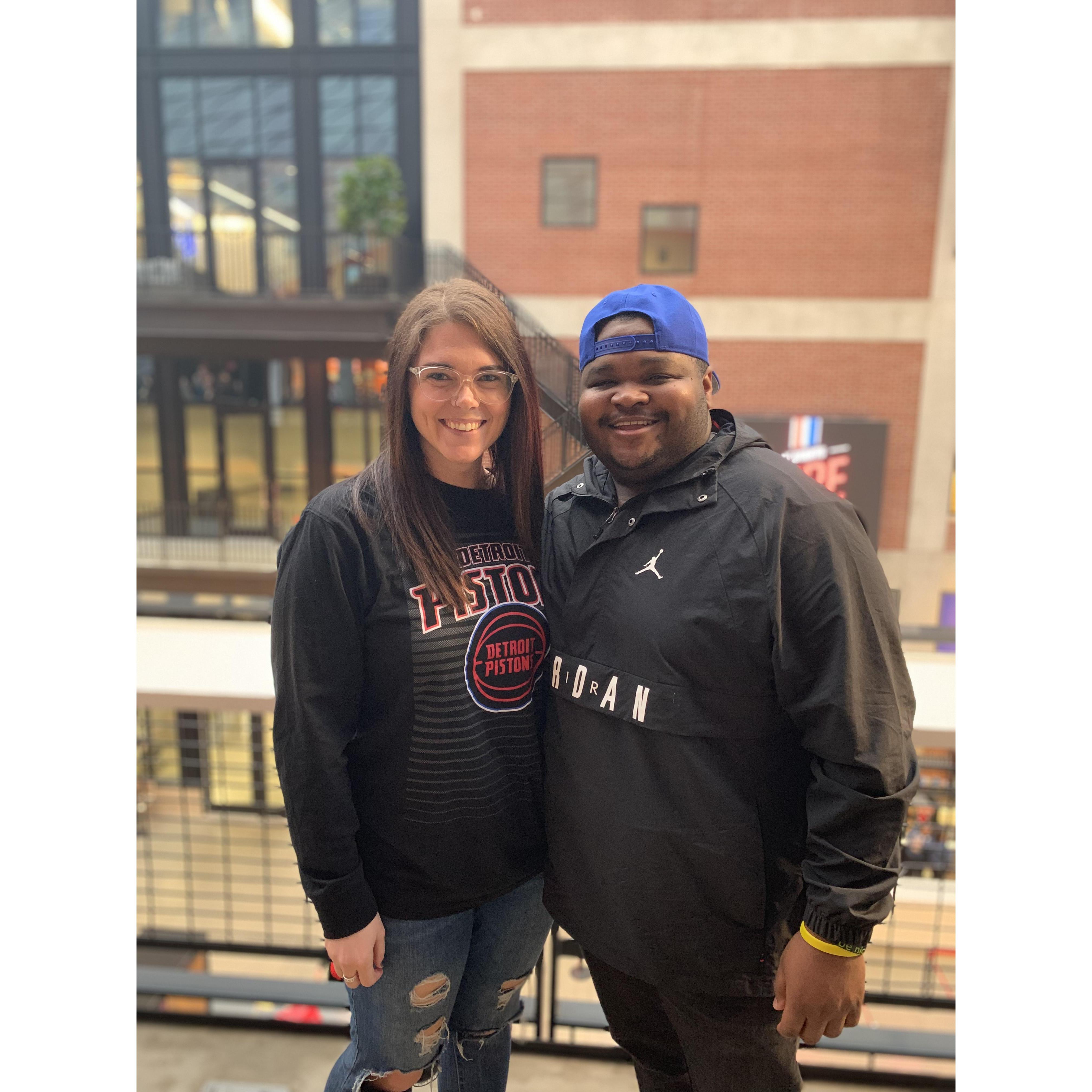 Cheering on the Detroit Pistons!