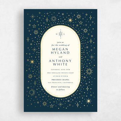 Deepest Teal, Blue Wedding Invitation - Heron Classic Foil