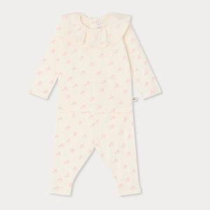 Bonpoint Jelsia cherry print set in organic ribbed cotton