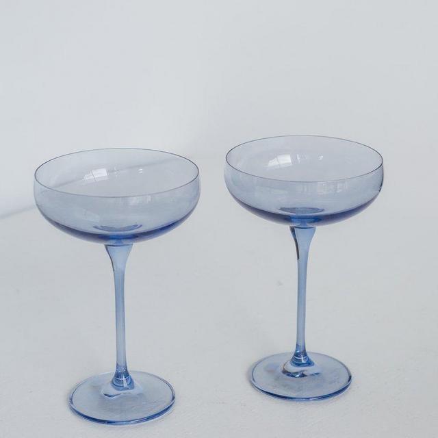 Estelle Colored Champagne Coupe Stemware - Set of 2 {Cobalt Blue}