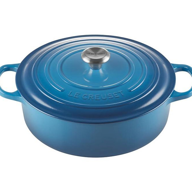 Le Creuset Enameled Cast Iron Signature Round Wide Dutch Oven, 6.75 qt., Marseille