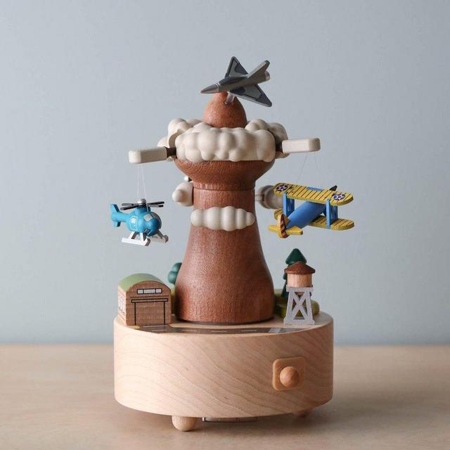 Wooden Airplane Music Box from Odin Parker