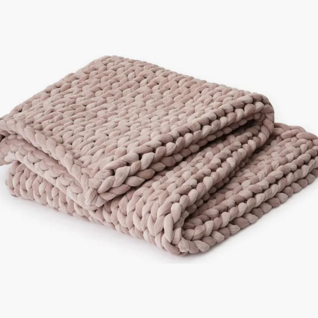 Knit Velvet Weighted Blanket (Rose Quartz)