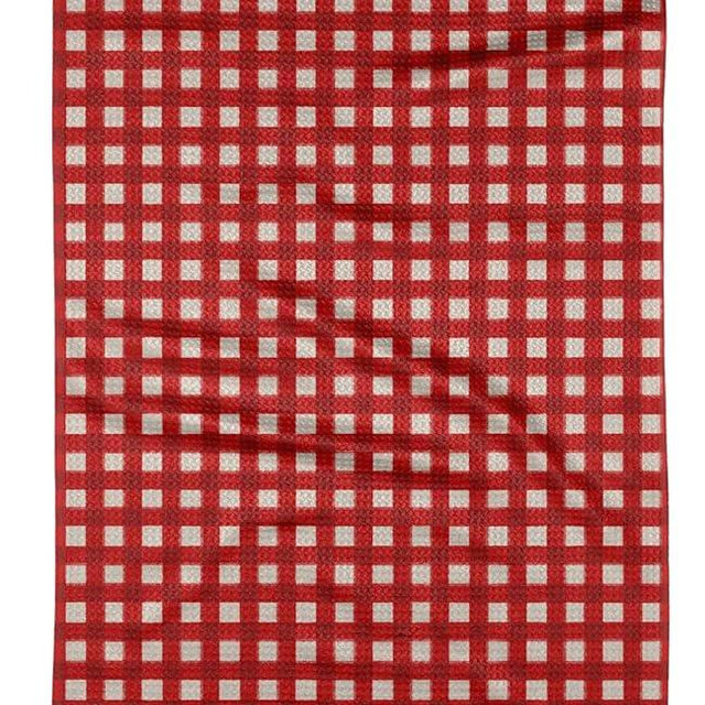 GEOMETRY Spring Kitchen Towels - Quick Dry Microfiber Cloth Spring & Summer Dish Towels for Kitchen Drying - Premium Quick Dry Towel - Honeycrisp Red Gingham 18" x 30" (1 Pack)