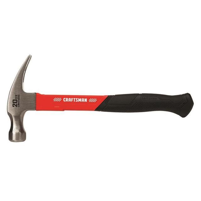 CRAFTSMAN 20-oz Smooth Face Steel Head Fiberglass Claw Hammer