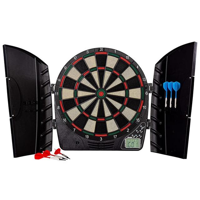 Franklin Sports Electronic Dart Board Set - Soft Tip Electric Dartboard with Digital Scoreboard + Cabinet - Adults + Kids Set - (6) Darts Included - FS3000