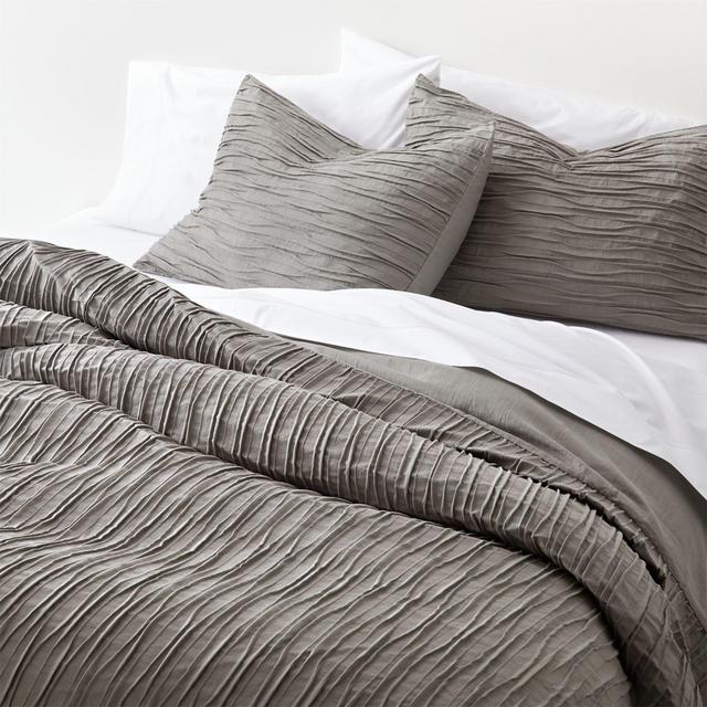 Belamy King Nickel Pleated Duvet Cover