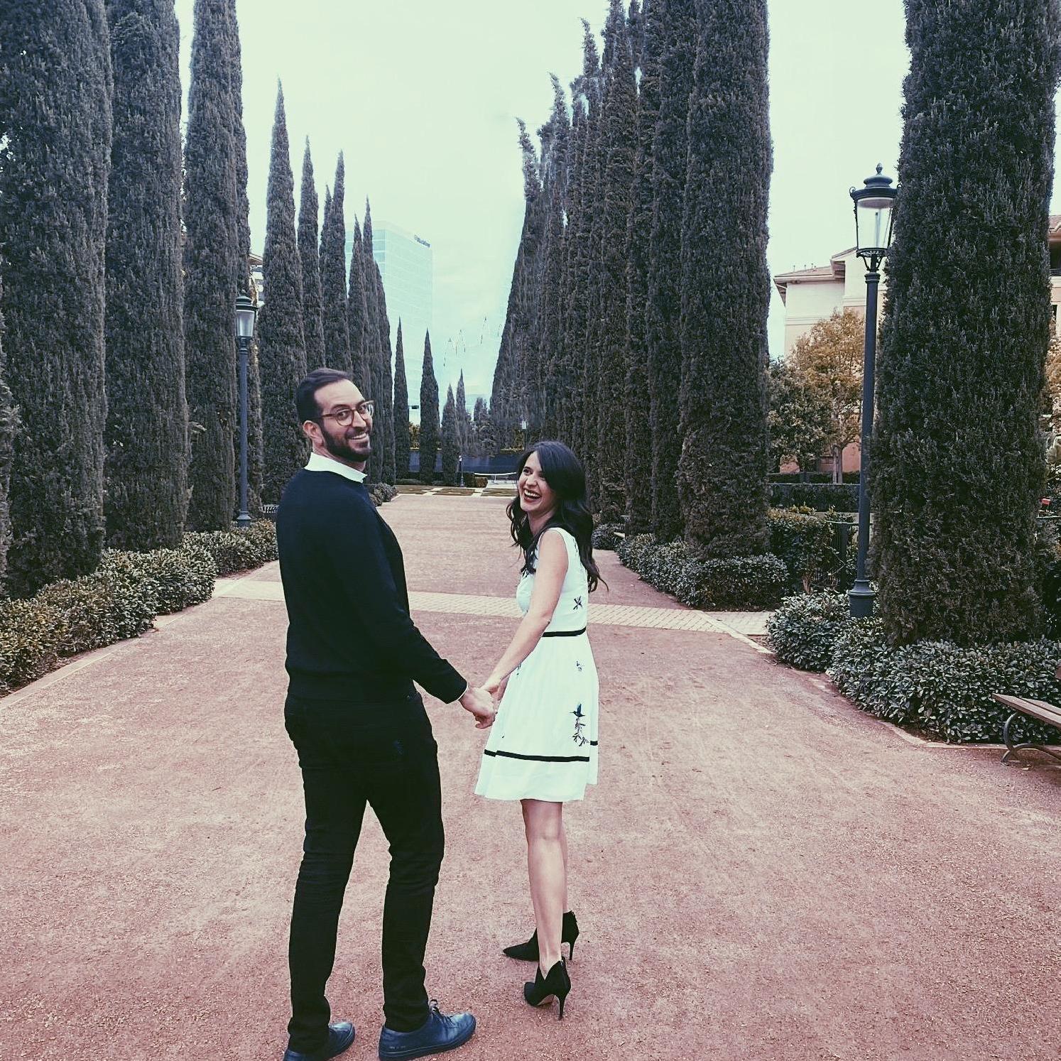Celebrating our engagement in Orange County (Nov, 2019)