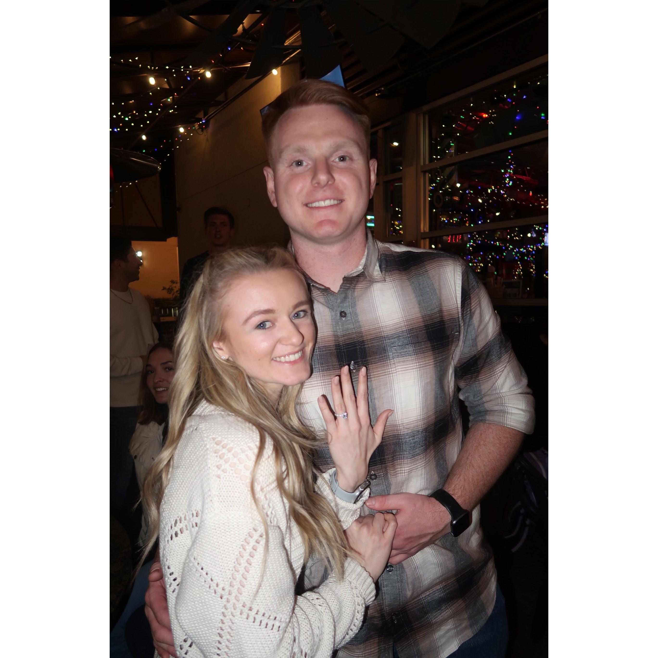 Celebration at Roscoe's after getting engaged.