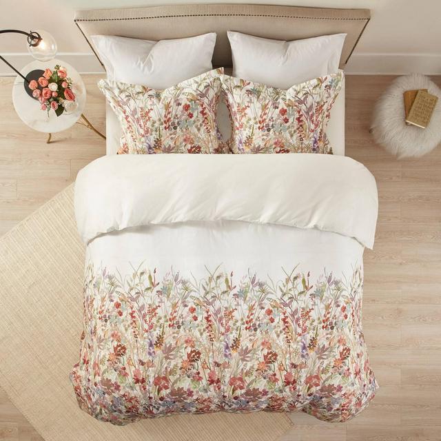 King/California King Julia Cotton Printed Duvet Cover Set Multi