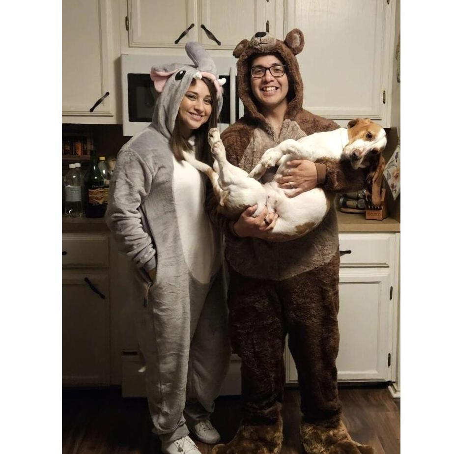 Halloween in our favorite onesies with little Penelope (: