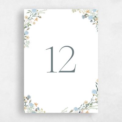 Blue Wedding Table Number - Laurelwood Classic