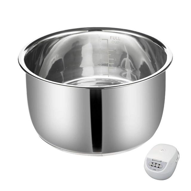 Replacement Rice Cooker 5.5 Cup Inner Pot Compatible with Tiger JBV-A10U Inner Pot, 304 Stainless Steel Inner Bowl, Durable Pots for Multi-Cookers, Easy to Clean and Dishwasher Safe