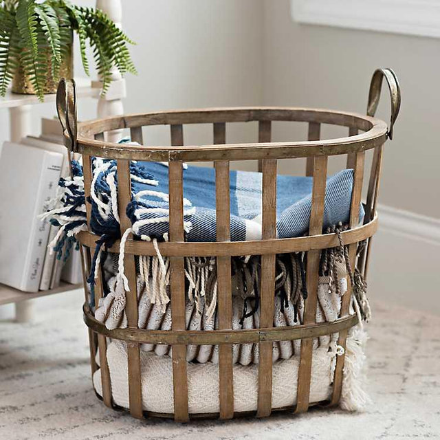 Bamboo and Metal Patrick Basket