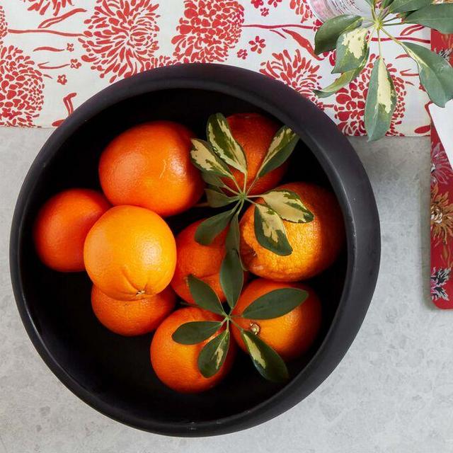 Black Acacia Wood Serving Bowl