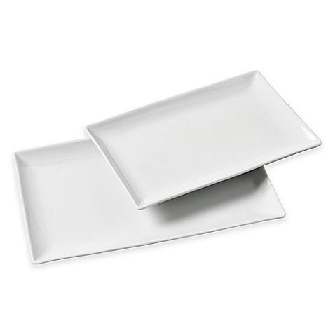 Tabletops Gallery® Whiteware 2-Piece Rectangular Platter Set