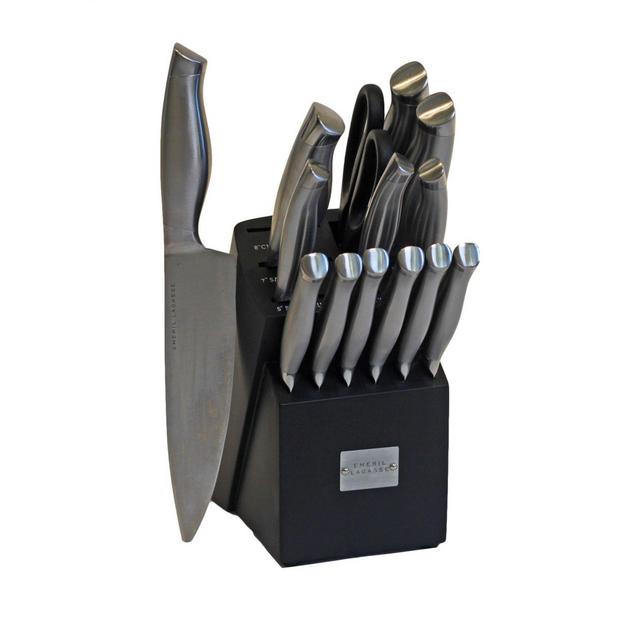 Emeril 15-Piece Hollow Handle Stainless Steel Knife Block Set