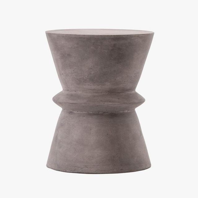 Clessidra Concrete End Table, Dark Gray