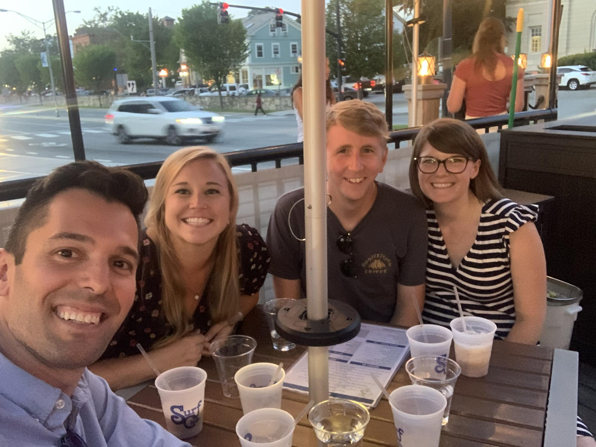 Drinks at Surf Club in Newport with the bride’s Peace Corps buddy Kenny and wife Jenny