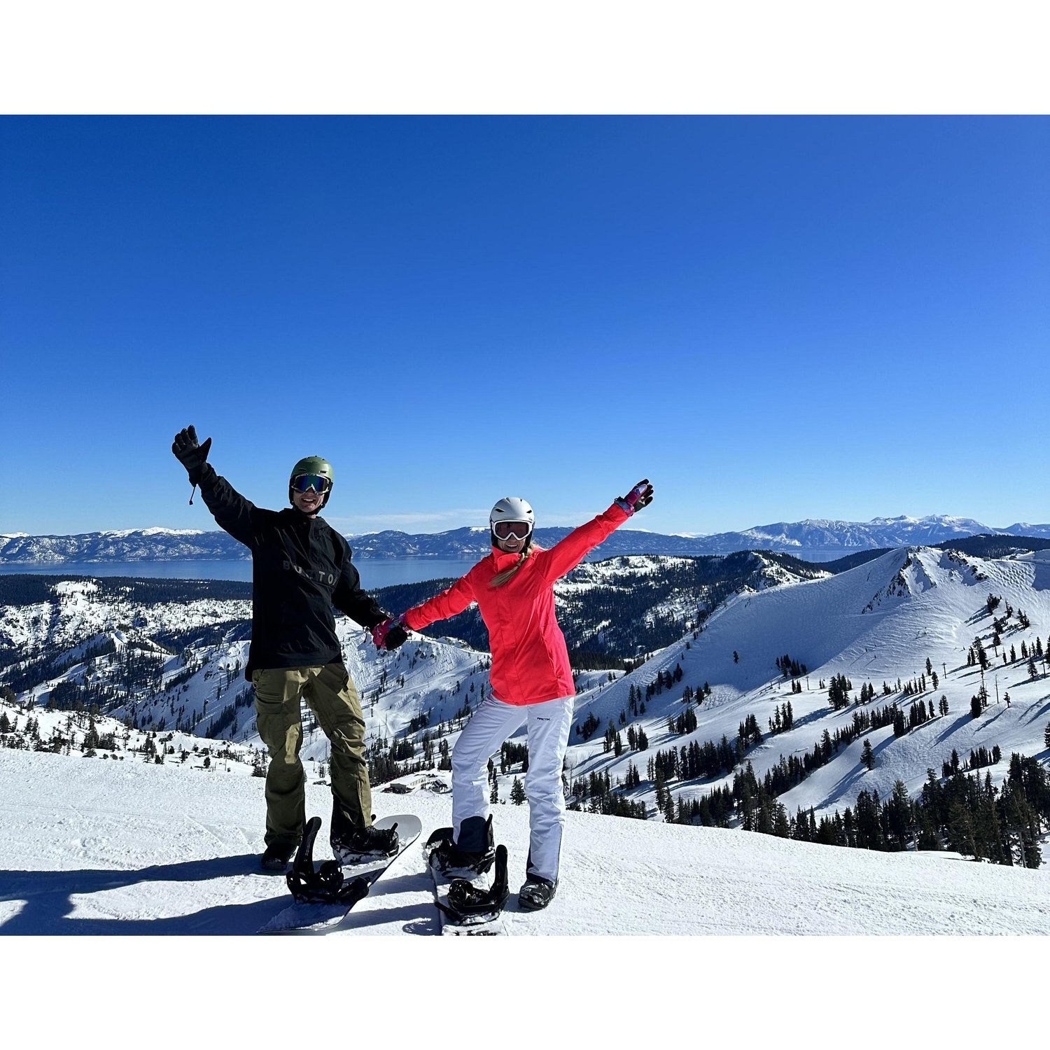 We are the couple that loves to do everything together, so I learned to snowboard for him.