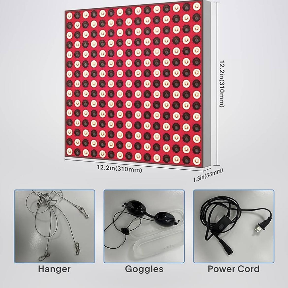 Red-Light-Therapy, LED 660nm and Near Infrared 850nm Light Combo-Red Light Therapy Device for Face Body Skin