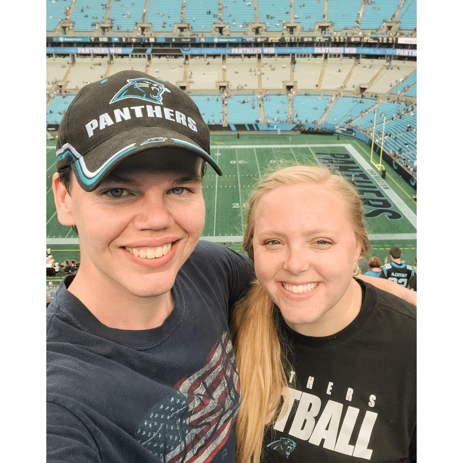 Our first Panther's game.