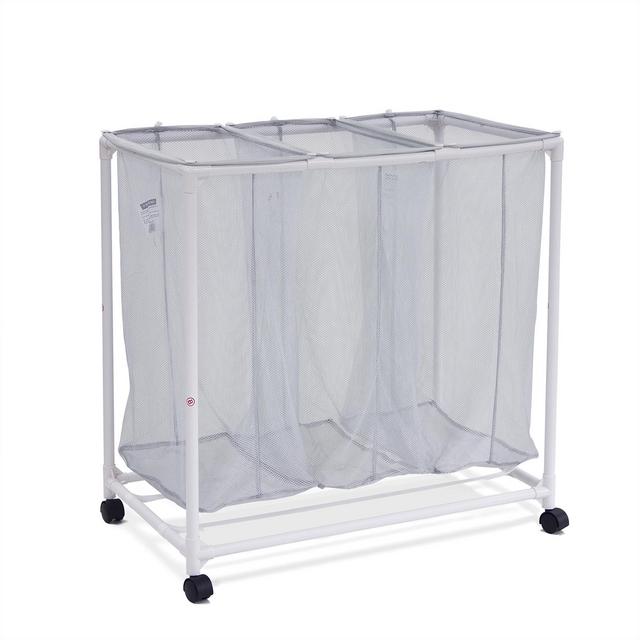 Mainstays 3 Bag Mesh Rolling Sorter Laundry Cart