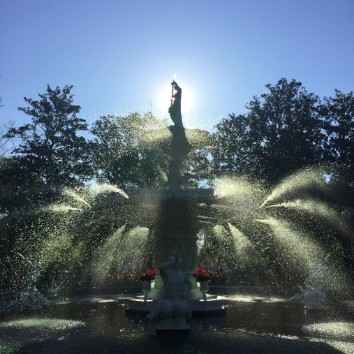 Fountain in Forsyth Park in Savannah, GA - one of the many times we've visited there!