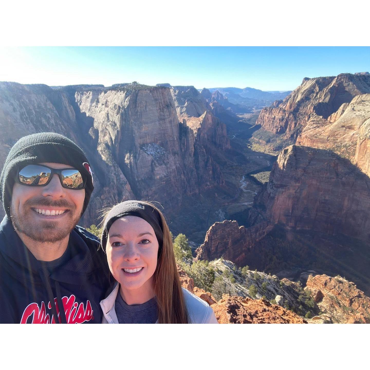 Our first Thanksgiving together in Zion National Park, 2022