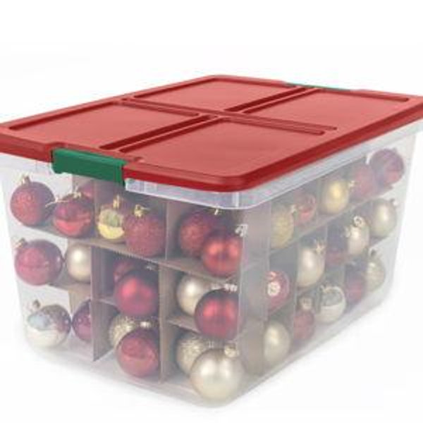 Holiday Living 54 -Compartment Clear Plastic Ornament Storage Box