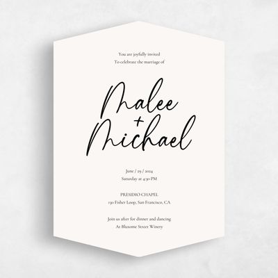 White Diamond Wedding Invitation - Santorini Type